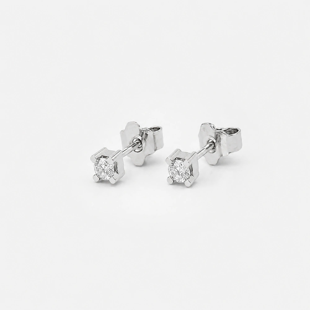 GDG Jewels orecchini punto luce in oro bianco con diamanti