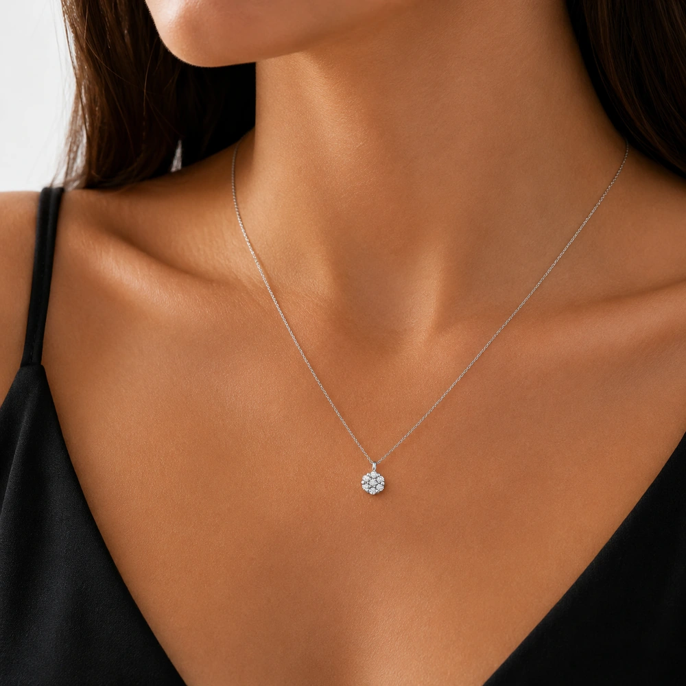 GDG Jewels collana in oro bianco con ciondolo magic e diamanti bianchi - Image 2