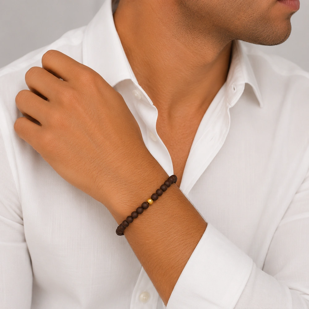 Dalù Bracciale sfere in oro rosa con zirconi neri - Image 3