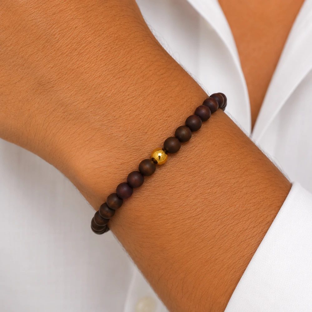 Dalù Bracciale sfere in oro rosa con zirconi neri - Image 4