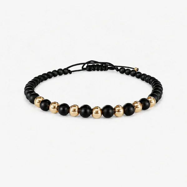 Dalù Bracciale pallini in oro rosa con ematite nera e dorata