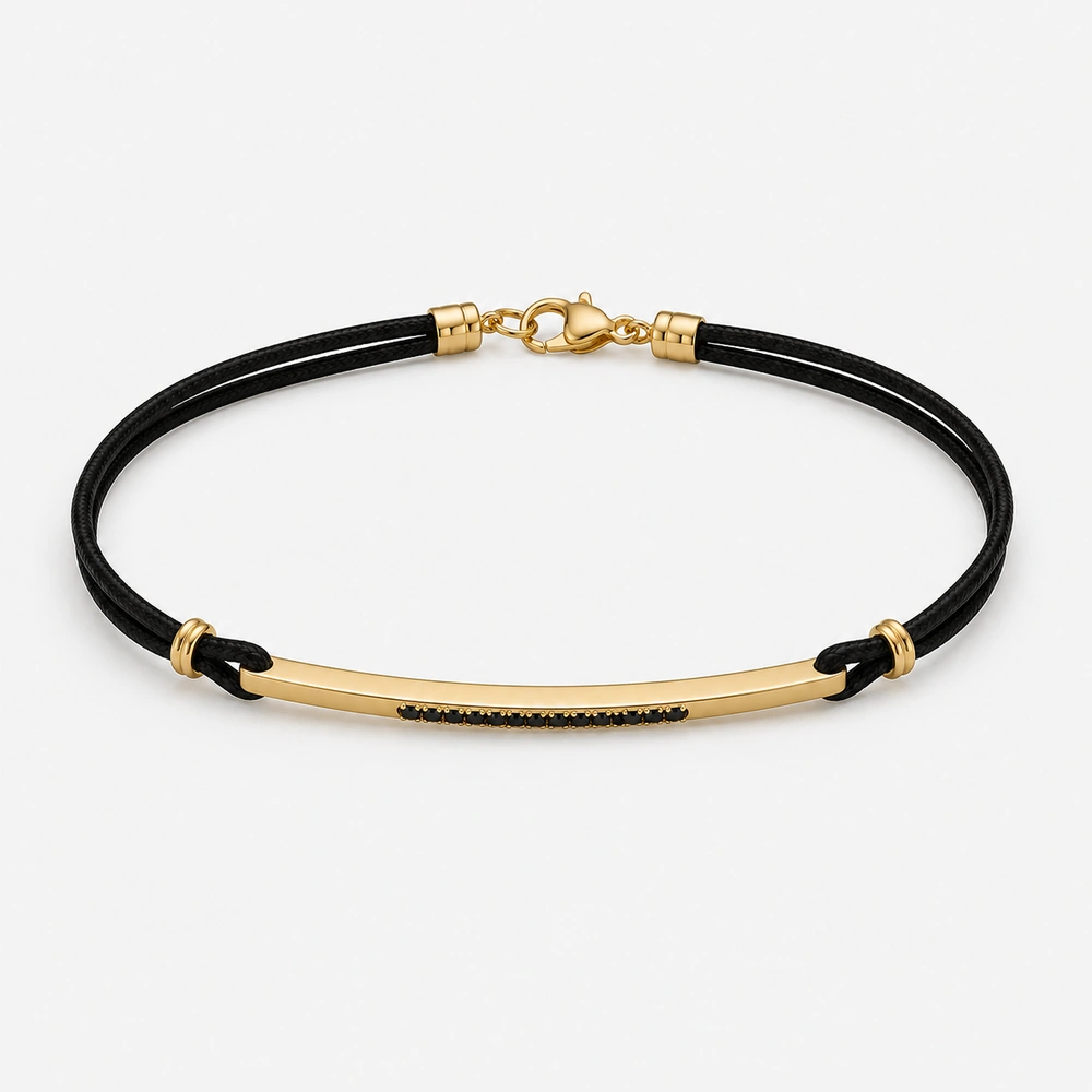 Dalù Bracciale corda in oro rosa con diamanti ct 0,06
