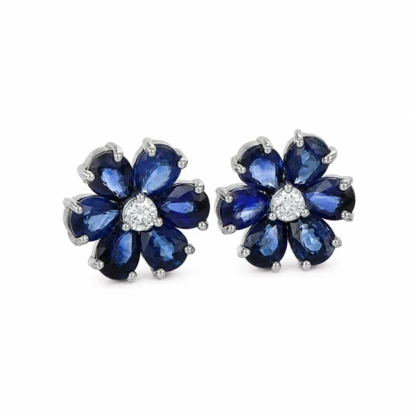 Dalù Orecchini con diamanti ct 0.10 e zaffiri blu ct 2.16