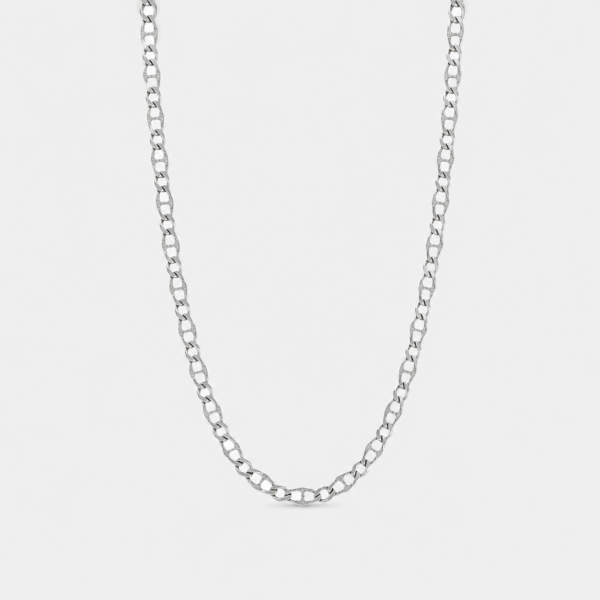 GDG Jewels collana catena in oro bianco finitura lucida e satinata