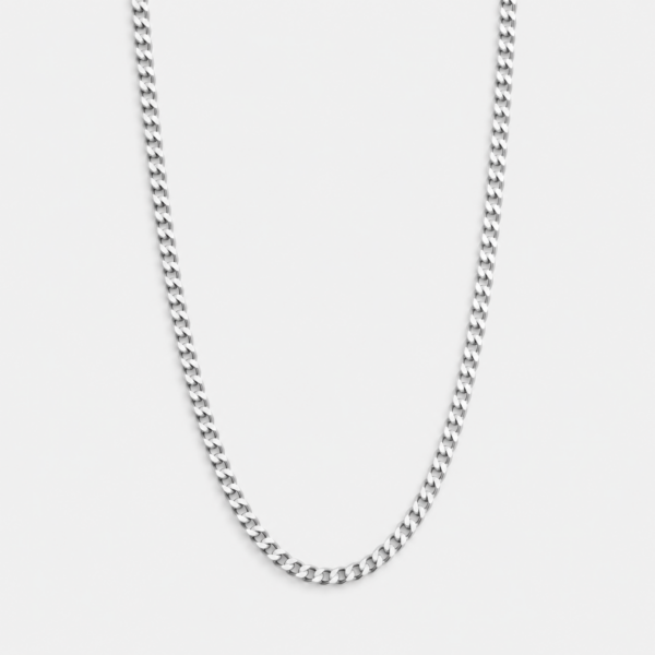 GDG Jewels collana grumetta in oro bianco a maglia decisa