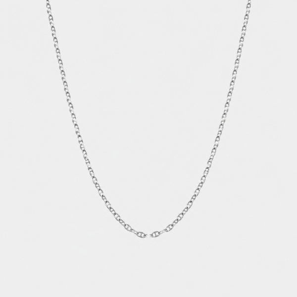 GDG Jewels collana marinara in oro bianco con catena robusta