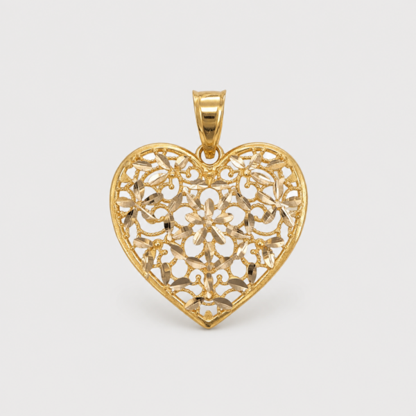 GDG Jewels ciondolo in oro 750 a due ori con lavorazione a cuore