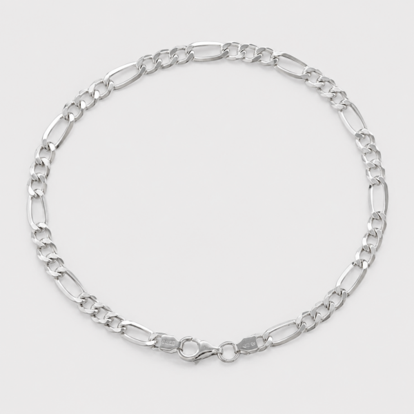 GDG Jewels bracciale maglia figaro in oro bianco