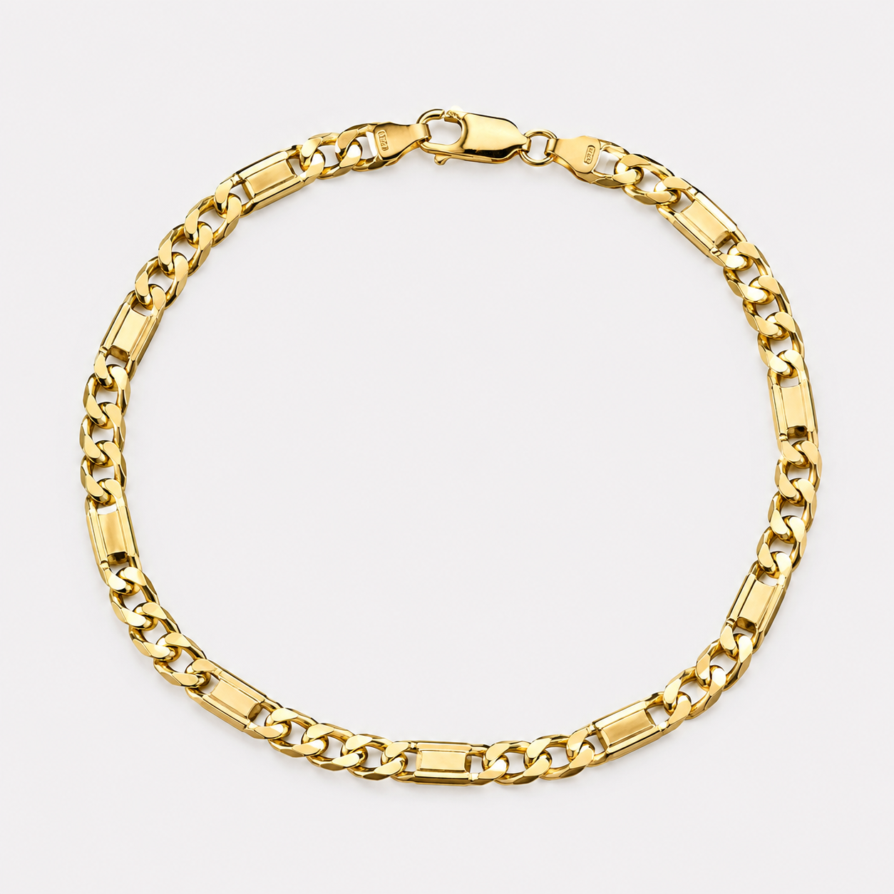 GDG Jewels bracciale maglia figaro in oro bicolore