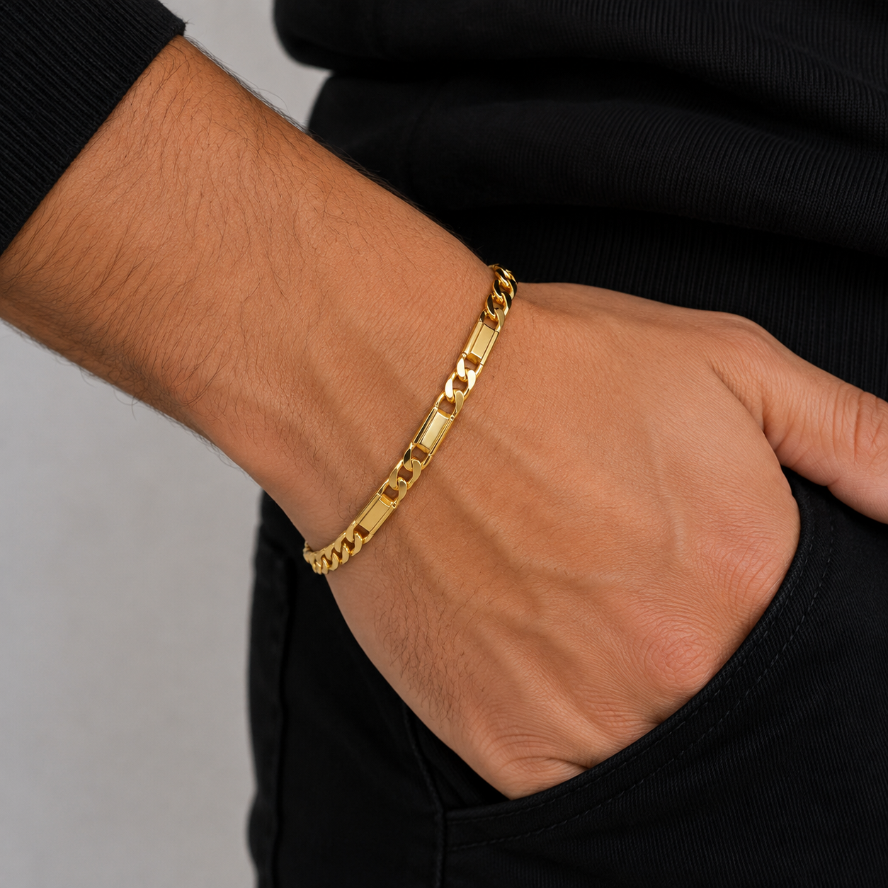 GDG Jewels bracciale maglia figaro in oro bicolore - Image 2