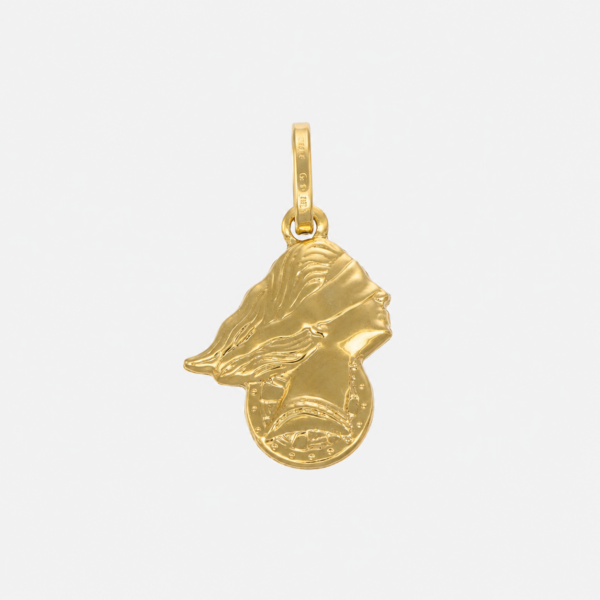 GDG Jewels ciondolo Dea Bendata amuleto in oro giallo