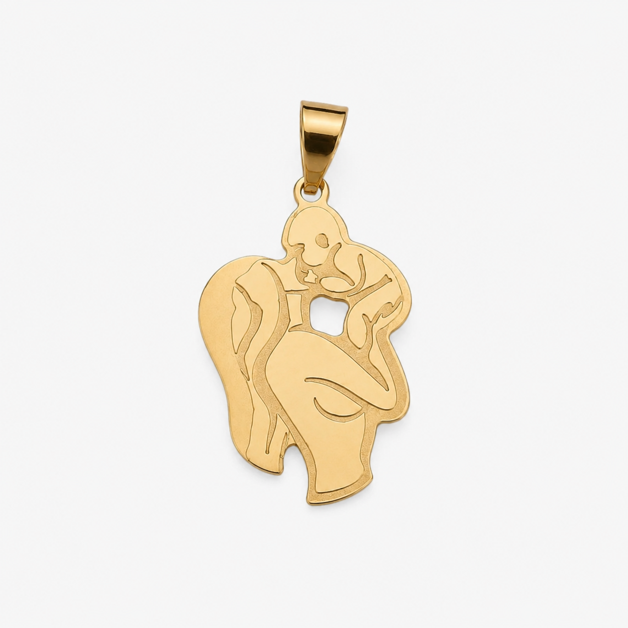 GDG Jewels ciondolo madre e figlio in oro giallo sfaccettato