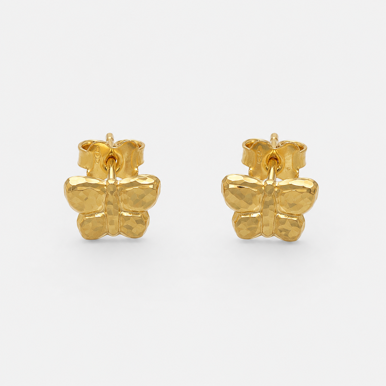 GDG Jewels orecchini farfallina in oro giallo dal diametro di 1 cm