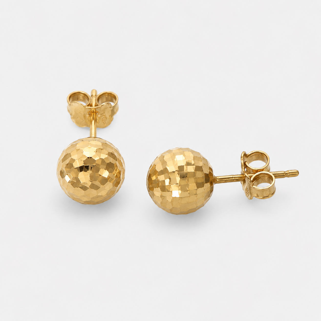 GDG Jewels orecchini a sfere in oro giallo con finitura lucida da 1 cm