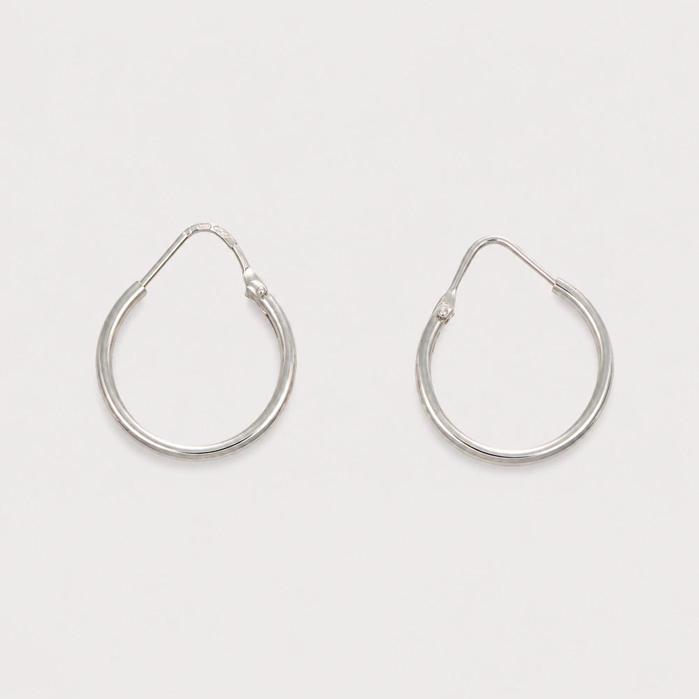 GDG Jewels orecchini a cerchio in oro bianco diametro 1,5 cm