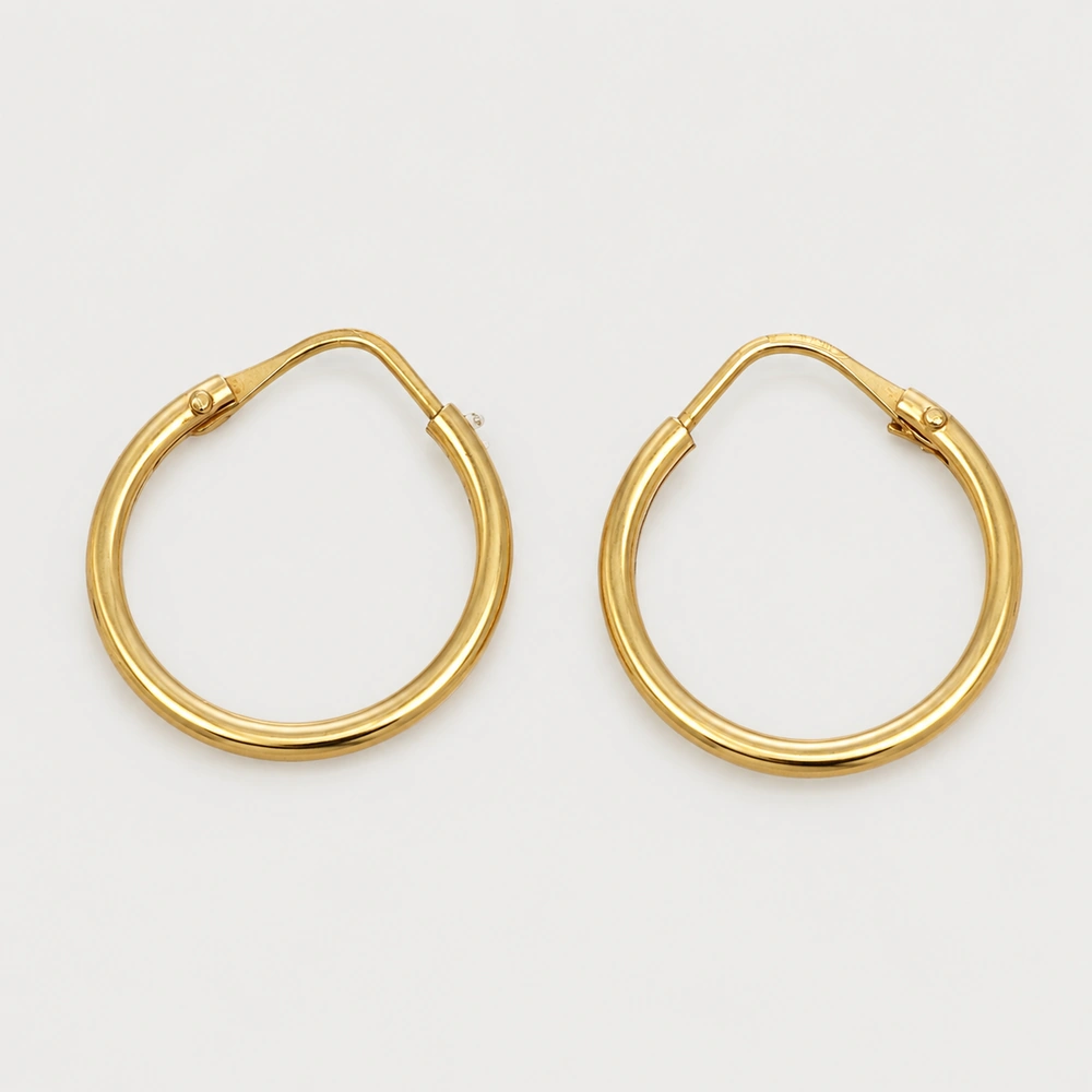 GDG Jewels orecchini a cerchio in oro giallo dal diametro di 2 cm
