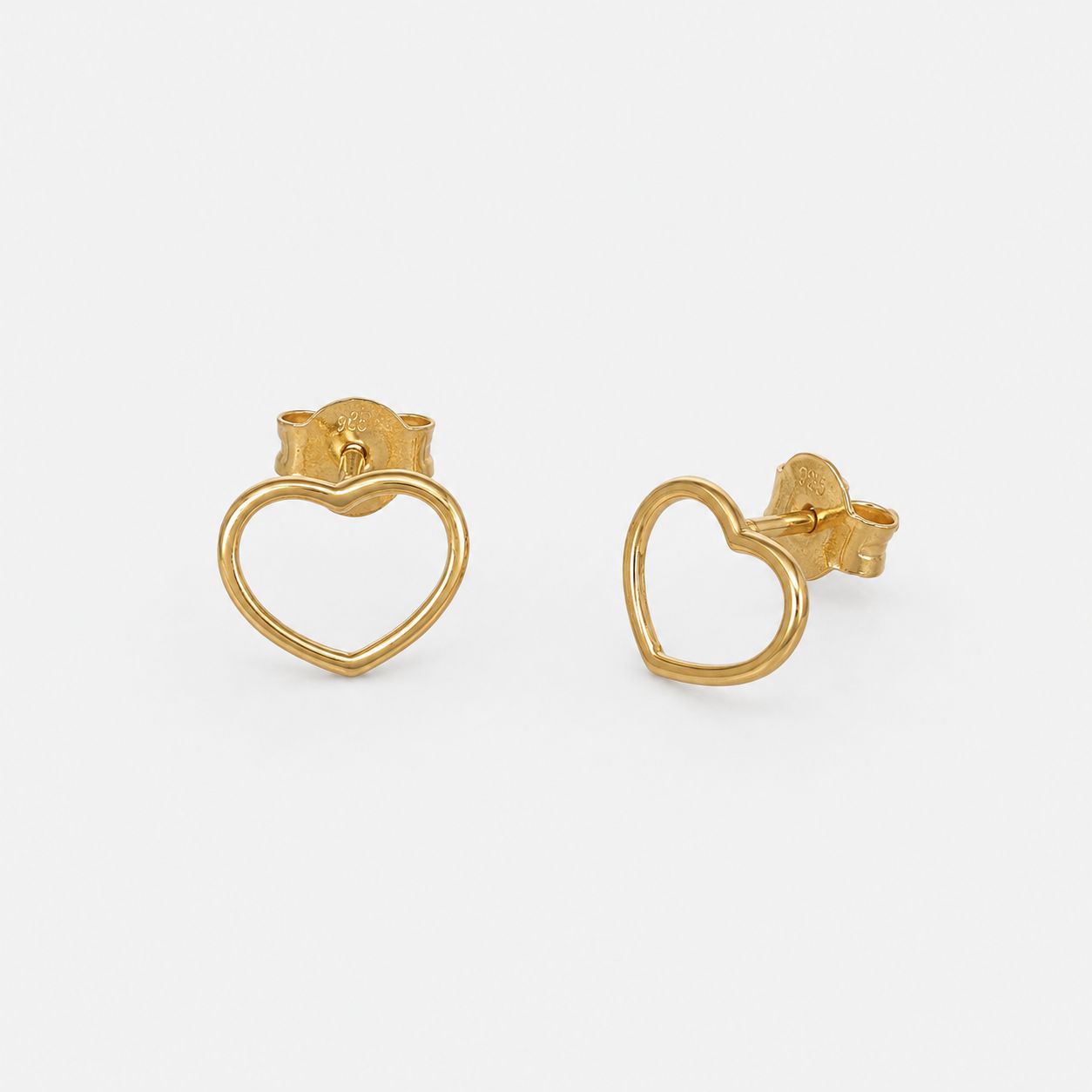 GDG Jewels orecchini a cuore in oro giallo 750 da 0,9 mm