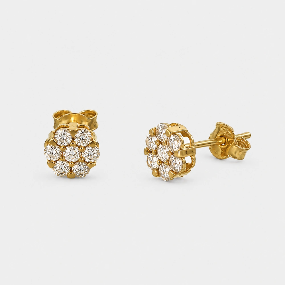 GDG Jewels orecchini punto luce Magic in oro giallo 750 e pietra bianca