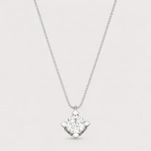 GDG Jewels collana veneziana in oro bianco con pendente punto luce diamond