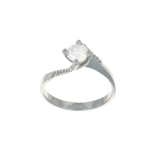GDG Jewels anello solitario in oro bianco 750 con diamante colore G misura 15