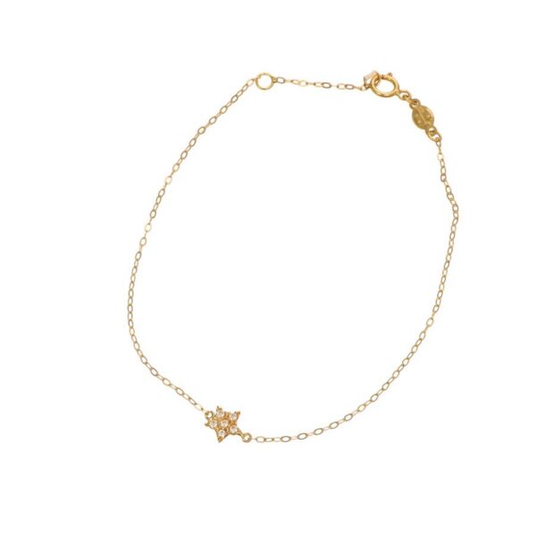Facco Bracciale catena con stella in oro giallo e zirconi bianchi