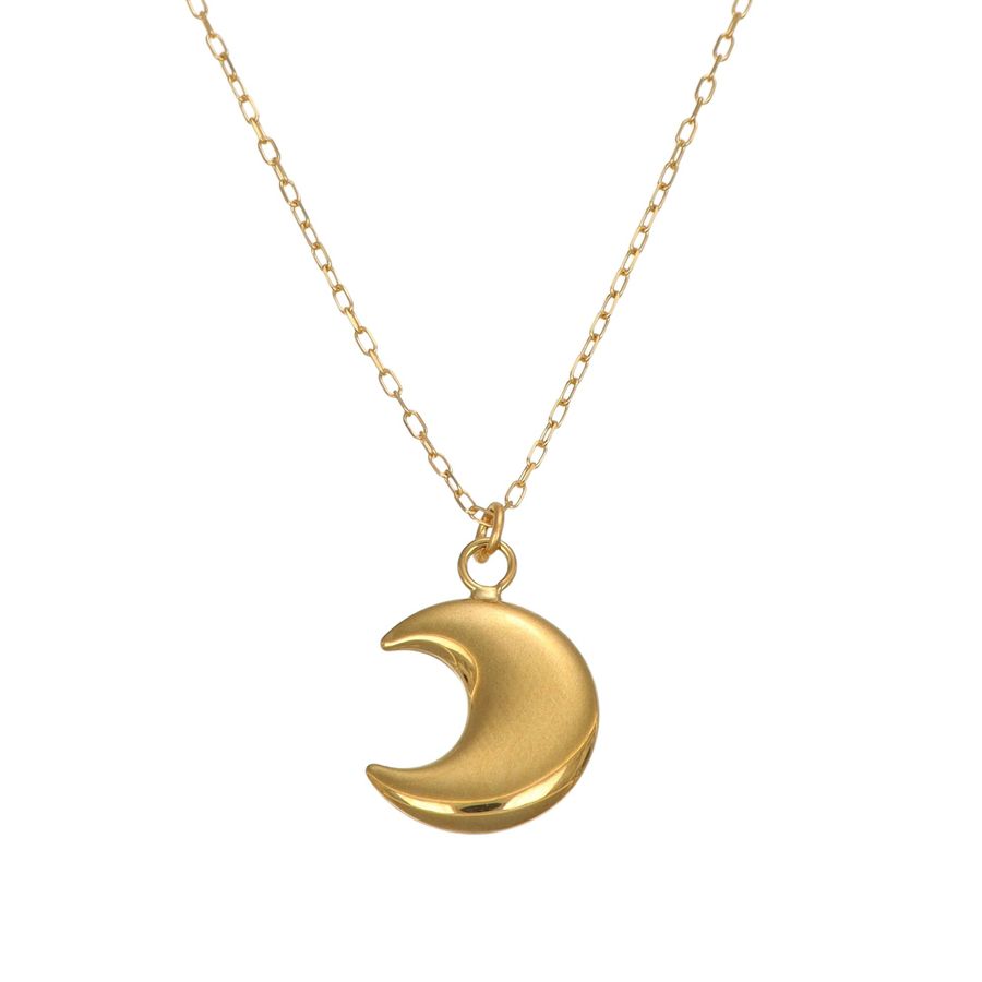 Facco Collana a catena con ciondolo luna in oro giallo