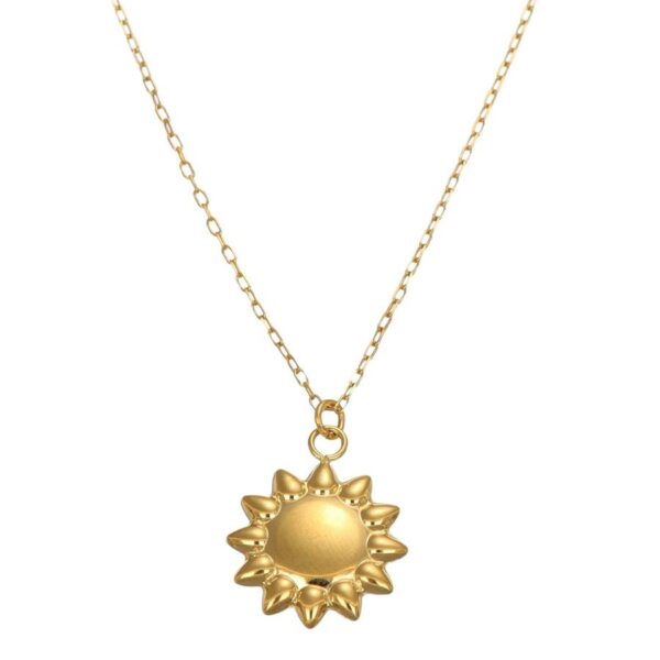 Facco Collana catena con sole in oro giallo