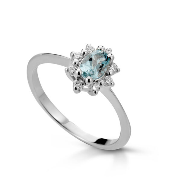 GDG Jewels anello in oro bianco 750 con diamanti colore G misura 14