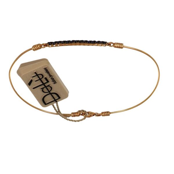 Dalù Bracciale rigido in oro rosa con zaffiri blu ct 0.13