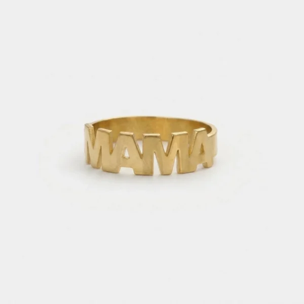 GDG Jewels anello in argento dorato con scritta "mama" misura 14