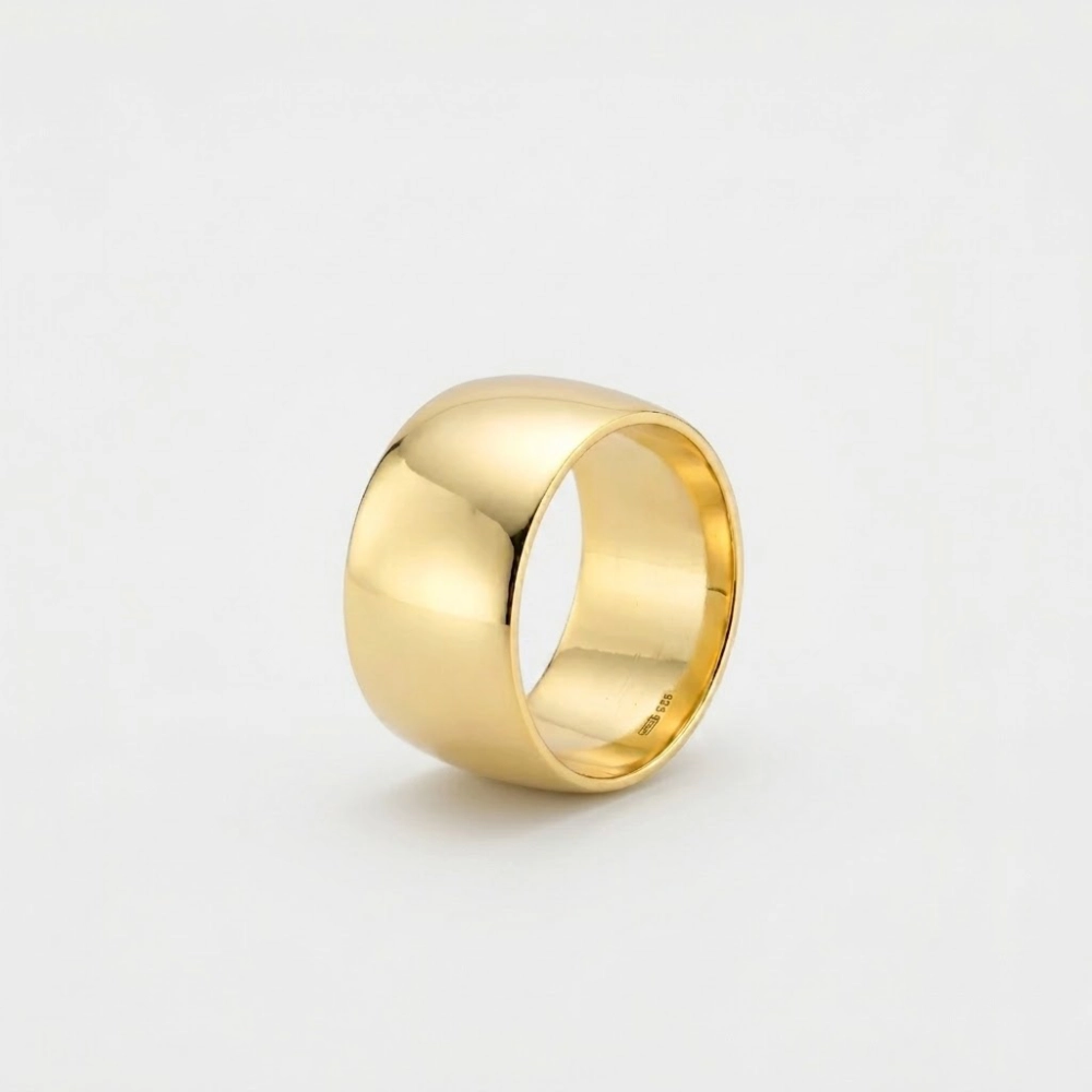 GDG jewels anello a fascia dorata in argento