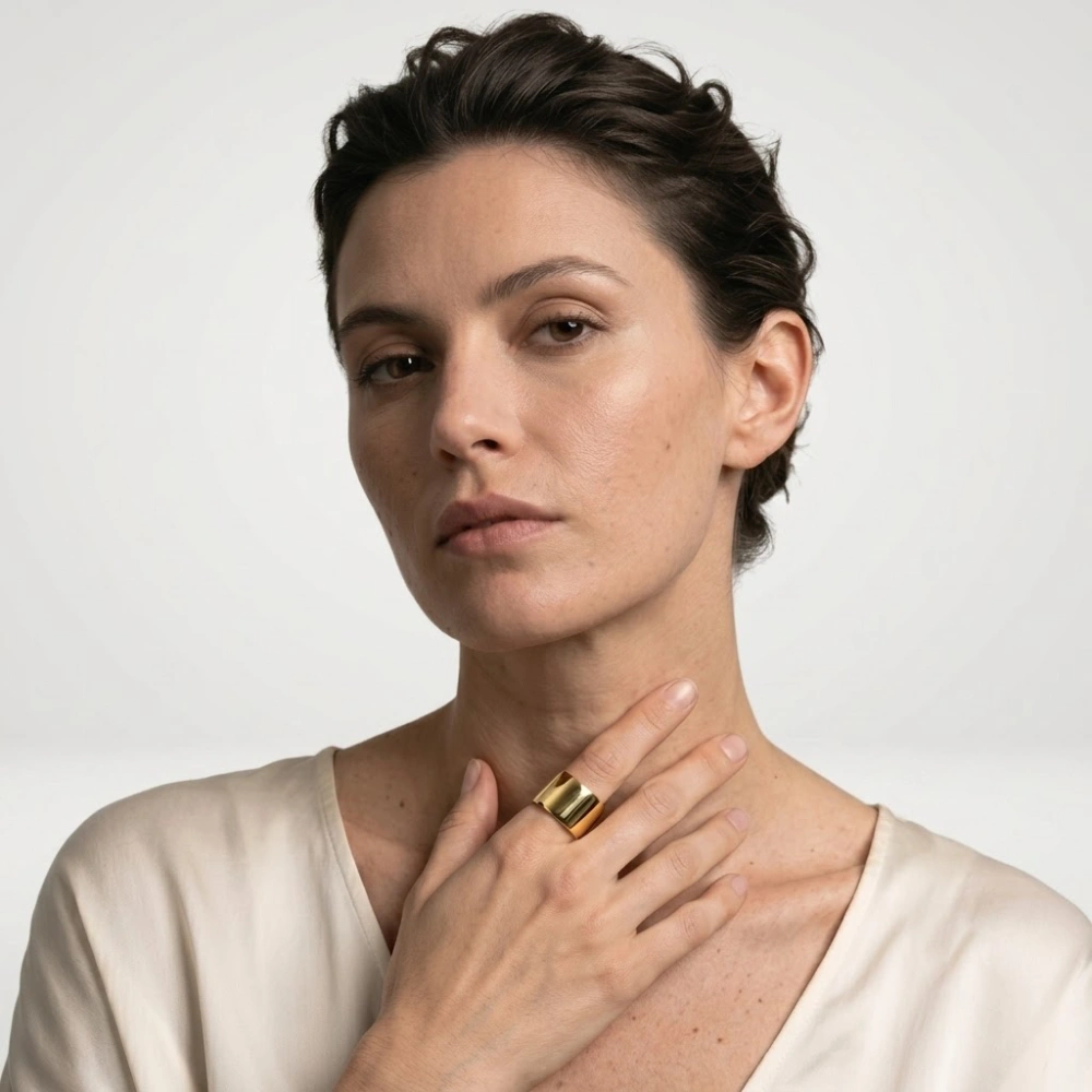 GDG jewels anello a fascia dorata in argento - Image 2
