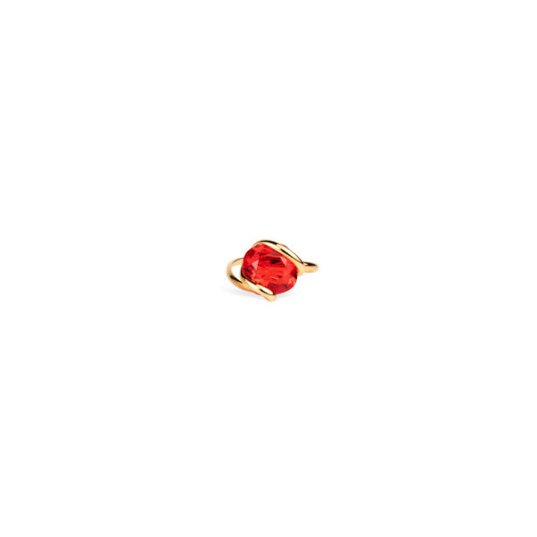Anello in ottone con zirconi rossi - ANDREA MARAZZINI