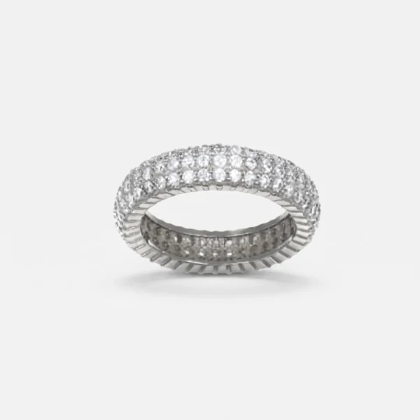 GDG Jewels anello in argento con zirconi bianchi misura 9.5