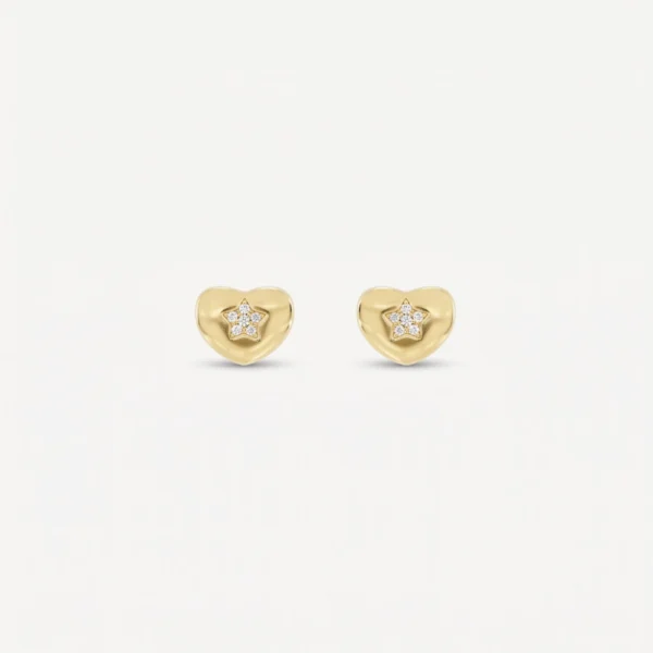 Cuori Milano Orecchini lobo a cuore con zirconi bianchi