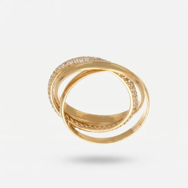 GDG Jewels anello tris di fedi in oro giallo  misura 15