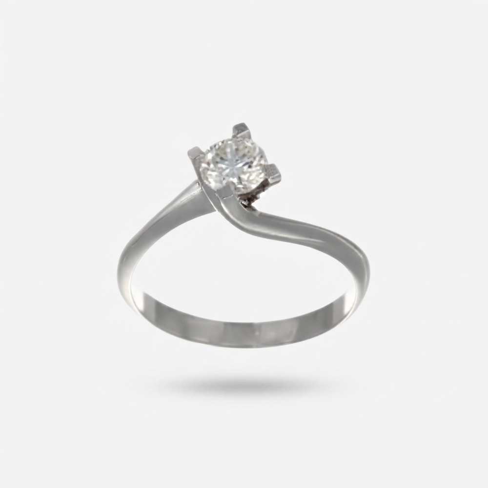 GDG Jewels anello in oro bianco con diamanti colore H misura 16