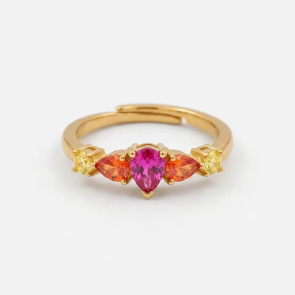 Cuori Milano Anello in argento con zirconi colorati