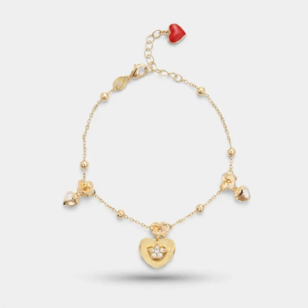 Cuori Milano Bracciale a catena in argento con charms cuori