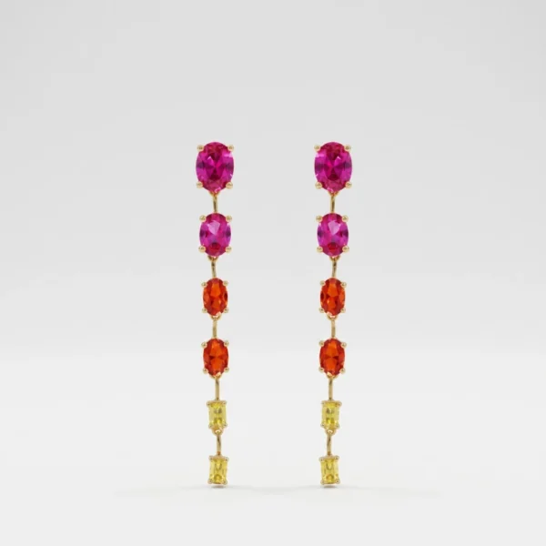 Cuori Milano Orecchini donna pendenti con zirconi colorati