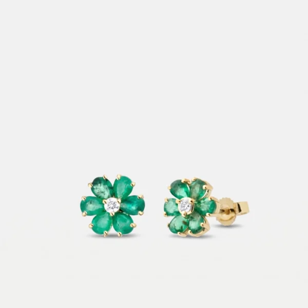 Dalù Orecchini donna con diamanti ct 0.10 e smeraldi ct 1.72