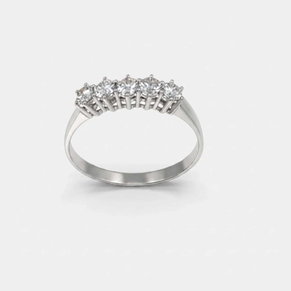 GDG Jewels anello in oro bianco con diamanti colore H misura 14