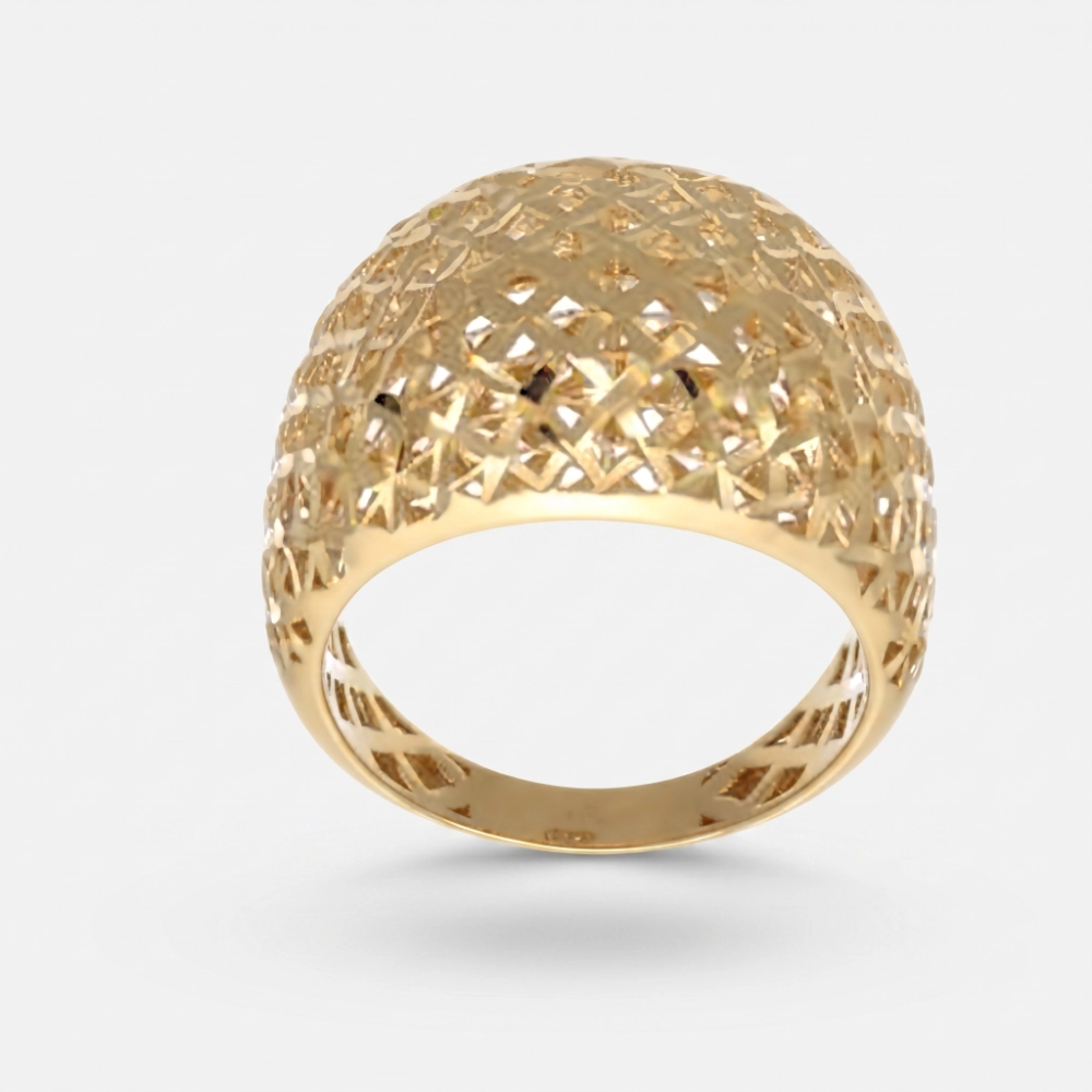 GDG Jewels anello in oro giallo 750 con design pulito misura 21