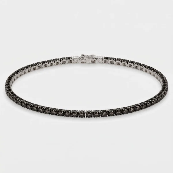 Dalù Bracciale tennis in oro bianco con diamanti neri ct 1.78