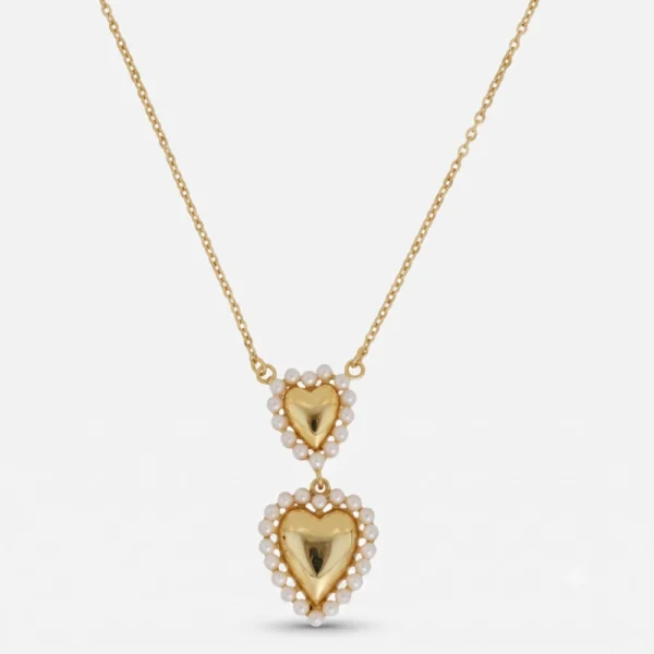 Cuori Milano Collana catena con ciondolo cuore in argento con perline