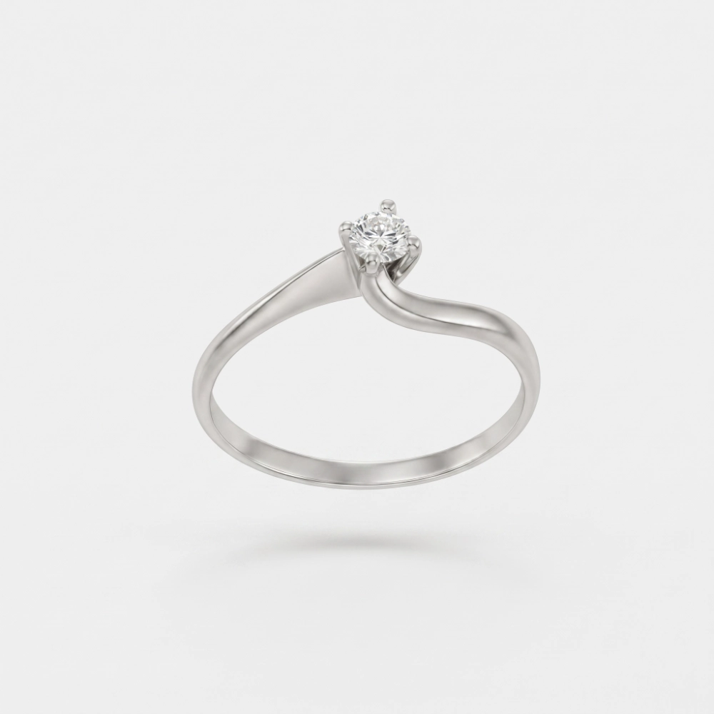 GDG Jewels anello in oro bianco con diamanti colore G misura 15