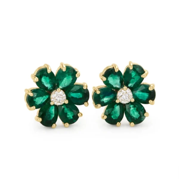 Dalù Orecchini donna con diamanti ct 0.10 e smeraldi ct 1.72