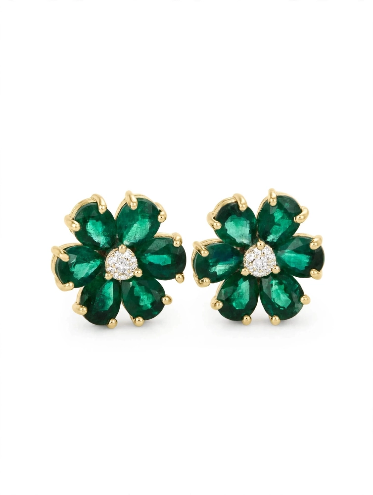 Dalù Orecchini donna con diamanti ct 0.10 e smeraldi ct 1.72
