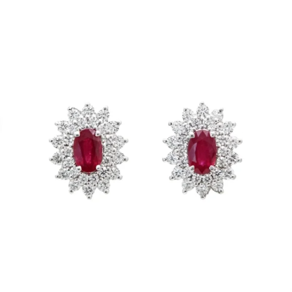 Dalù Orecchini donna con diamanti e rubini ct 81 diamanti ct 0,90