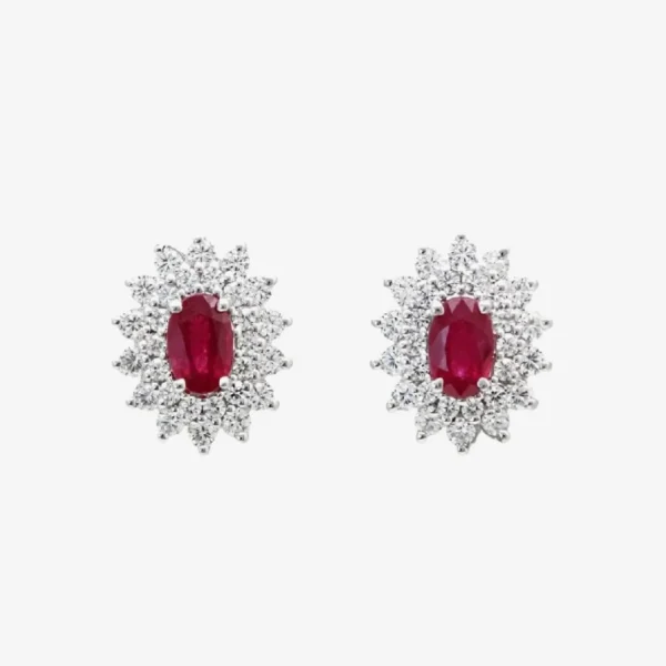 Dalù Orecchini donna con diamanti e rubini ct 81 diamanti ct 0,90